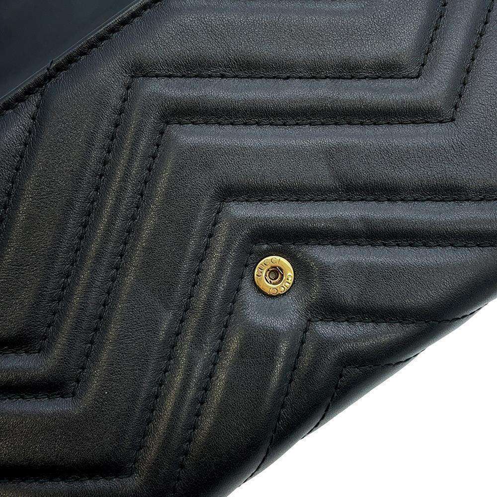 Gucci GG Marmont Quilted Chain Wallet Double Black - Picture 9 of 9